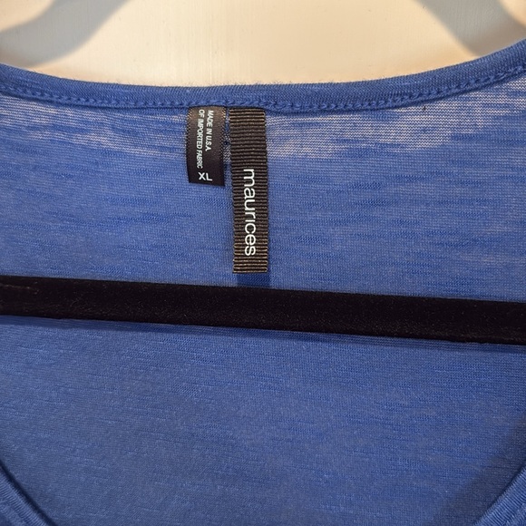 Blue Ruffled Women's Top - Picture 2 of 3